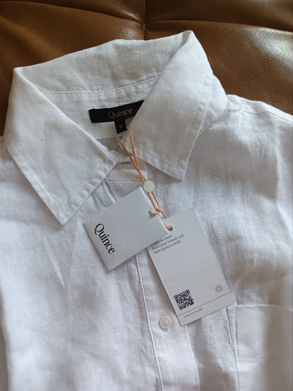 Quince Womens 100% European Linen  Shirt White S - Picture 9 of 9